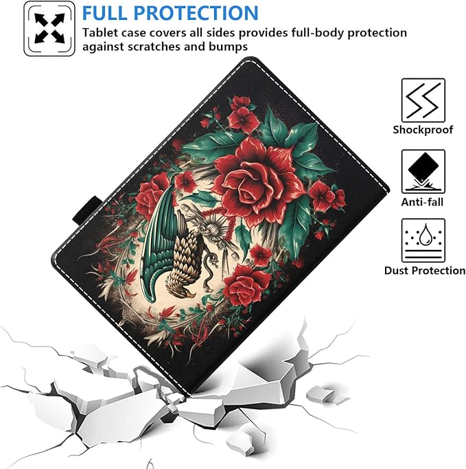Case for Amazon Kindle Fire HD 10 Tablet (10.1 inch 9th/7th Generation 2019/2017 Release) Slim PU Leather Stand Folio Cover with Auto Wake Sleep Abstract Paint Butterfly