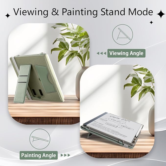 E NET-CASE Case for Remarkable 2 Paper Tablet - Business Design Protective Stand Cover with Pen Holder/Hand Strap/Carrying Shoulder Strap &amp Auto Sleep/Wake for 10.3 2020 Released (Green)