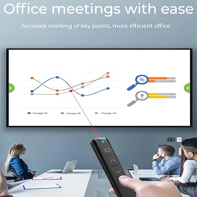 [M Monoie] Wireless Presenter, 2.4GHz USB Control Presentation PPT PowerPoint Clicker for Keynote, Laptop, Google Slides - Supports Hyperlinks & Tactile Buttons