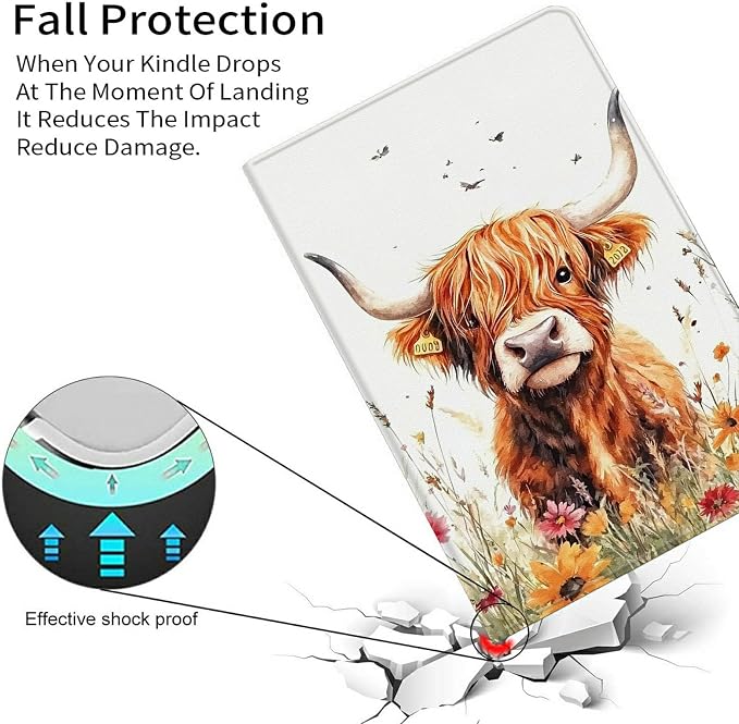Case for Kindle Scribe 10.2 Inch (2022 Released) PU Leather Cover with Auto Sleep Wake for 10.2 Kindle Scribe Alpaca with Glasses
