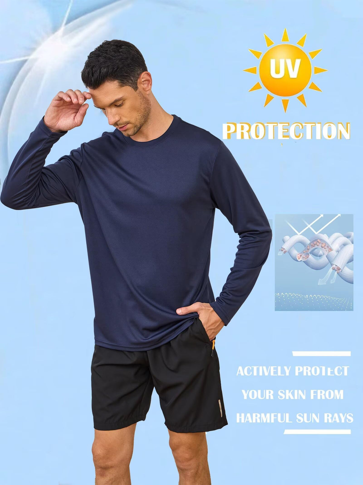 5 Pack Mens Long Sleeve Quick Dry Active Athletic T Shirt Running Gym Workout Tee Tops