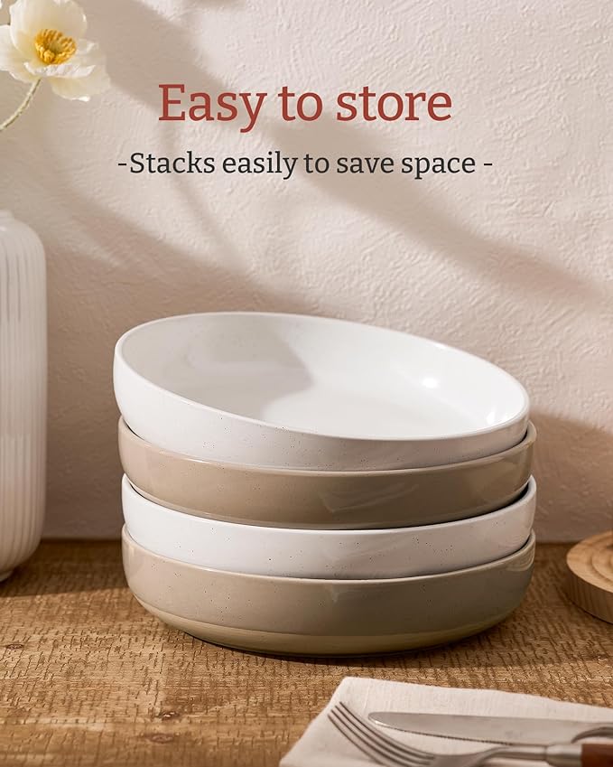 famiware Milkyway 33 oz Bowl Set, Pasta Bowls Set of 4, Salad Bowls Perfect for Your Friend for Housewarming, Thanksgiving, Christmas, Multicolor