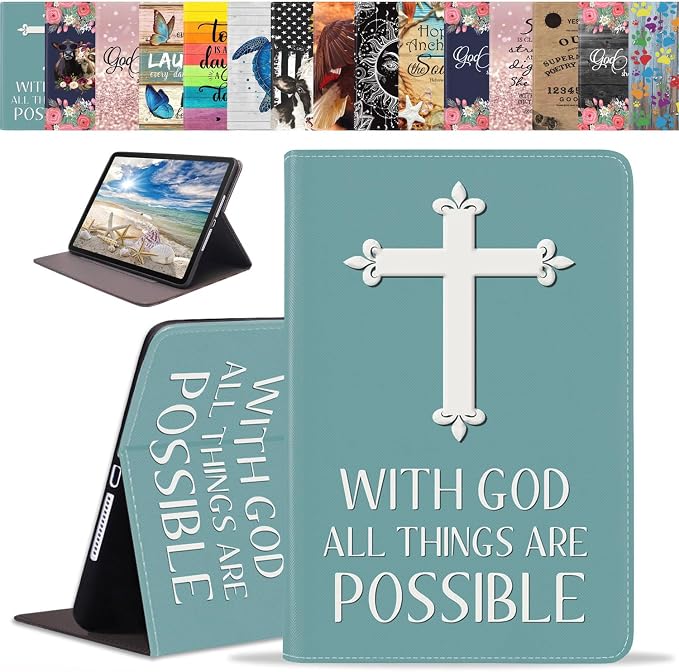 Case for iPad (A16) 11th Generation 11 Inch 2025 iPad 10th Generation 10.9 Inch 2022 Slim PU Leather Folio Smart Cover with Stand &amp Auto Wake/Sleep Bible Verse Psalm 46:10