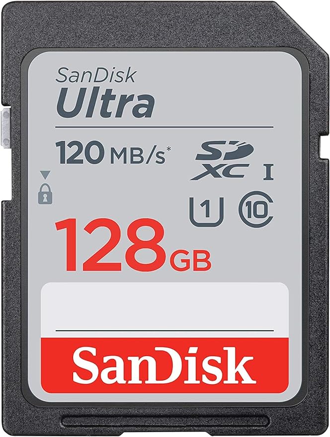 SanDisk 128GB SDXC SD Ultra Memory Card Class 10 Works with Canon EOS Rebel SL3, SL2, SL1 Digital Camera (SDSDUN4-128G-GN6IN) Bundle with 1 Everything But Stromboli Multi-Slot Card Reader