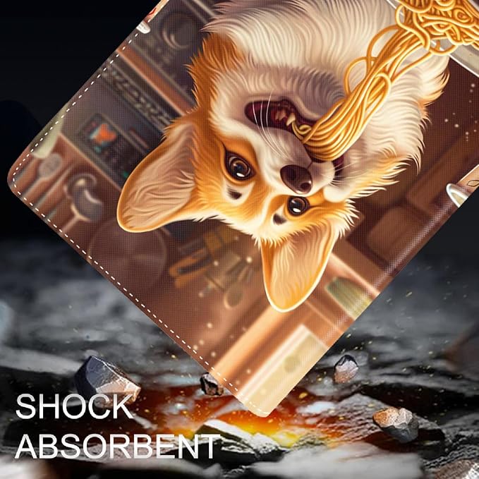 Case for iPad (A16) 11th Generation 11 Inch (2025) for iPad 10th Generation 10.9 Inch (2022) Slim Folding Stand Cover with Auto Wake/Sleep Corgi Dog Eating Ramen 2