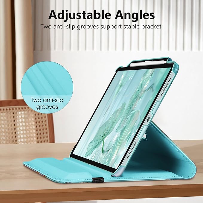 Fintie Rotating Case for iPad Air 13-inch M4/M3/M2 (2026/2025/2024) | 360° Swivel Stand Landscape &amp Portrait Viewing Shockproof Protective Cover Pencil Holder Auto Sleep/Wake Black