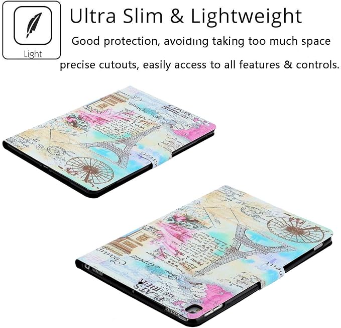 for Apple iPad 10.2 Case 2021/2020/2019 iPad 9th/8th/7th Generation Smart Cover with Pencil Holder [Auto Wake/Sleep] PU Leather Stand Folio Tri-fold Shockproof Thin Shell Colored Graffiti