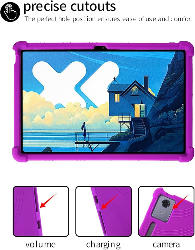 for Lenovo Idea Tab Pro 12.7 inch Tablet CaseBOVUGAC Soft Silicone Adjustable Stand Shockproof Kids Friendly for Lenovo Idea Tab Pro Tablet(Black)
