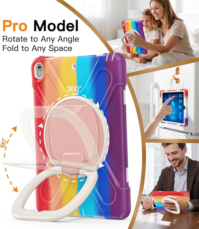 BATYUE Shockproof Case for iPad Air 3rd Gen 2019 &amp iPad Pro 10.5 2017 | with 360° Rotating Stand &amp Pencil Holder &amp Shoulder Strapfor Daily Use &amp Office/School/Outdoor - Navy Blue