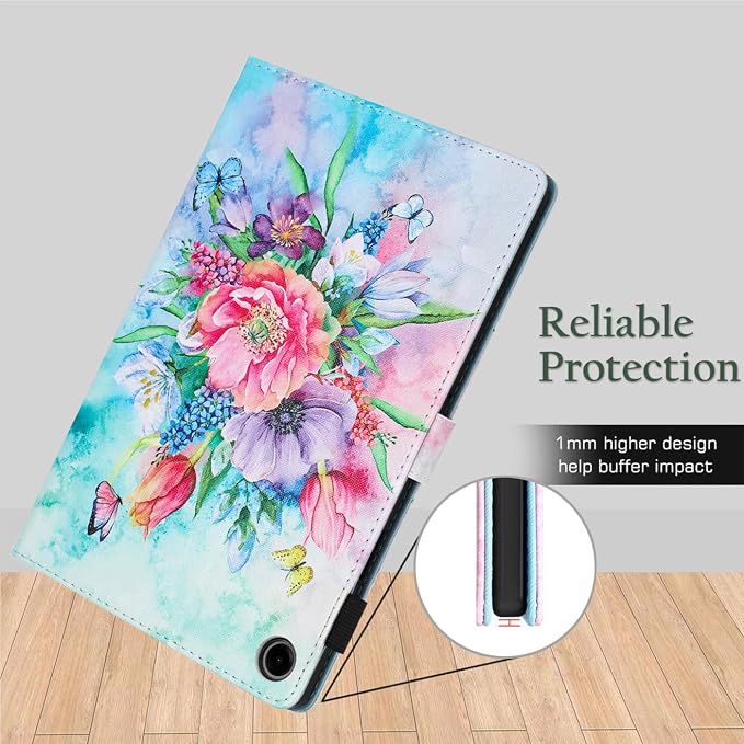 Fancity Case Fits Samsung Galaxy Tab A9/A11 Plus 11” 2025/2023 X210/X216 | Premium PU Leather Cover with Multi-Angles Pencil Holder Smart Wake Sleep for Galaxy Tab A9 A11 Plus X218 Beach