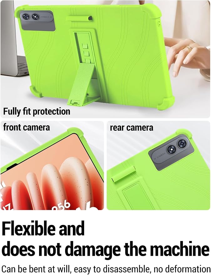 for TABWEE T60 Pro (13.4 Inch) Android 16 Tablet Protective case Shockproof Lightweight Silicone Protective Cover with Stand Child-Friendly Protection Easy to Clean Design Black.