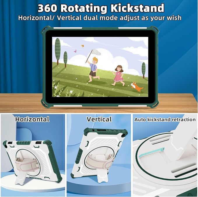 for Flre HD 8 &amp 8 Plus Case 12th/10th Generation | (2024/2022/2020 Release) with 360 Kickstand Hand Strap for Kids