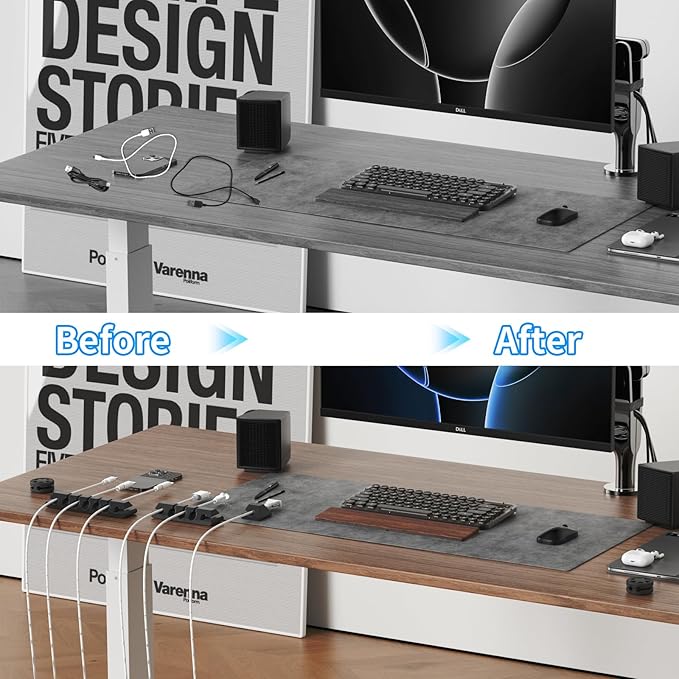 XenovaX 9 Pack Cord Organizer Clips - Desk Cable Management Clips, Cable Holder for Charger Wires, Phone Charger Cord Holder Clips for Desk, Office, Car, Home, Cubicle, Nightstand