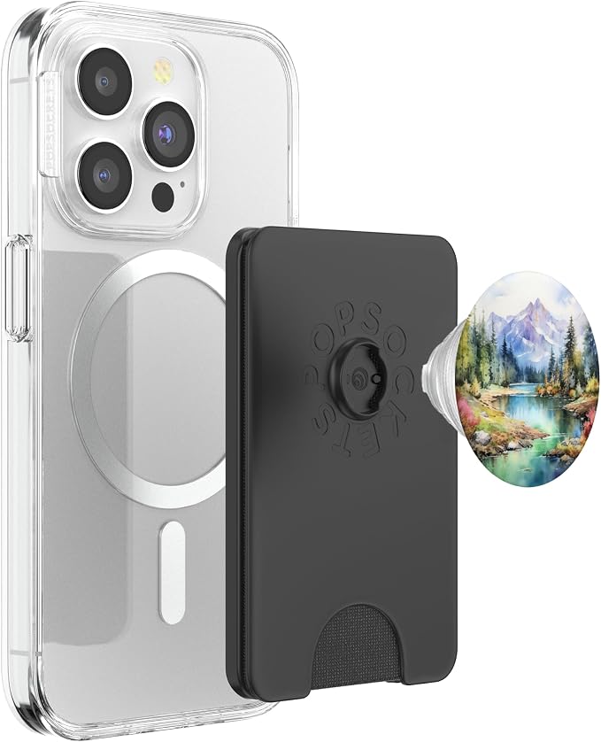 Watercolor Mountains Landscape Lake Nature PopSockets PopGrip for MagSafe