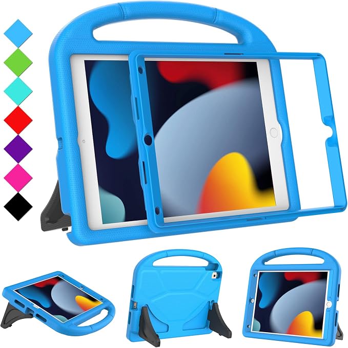 Kids Case for iPad 10.2 &amp 10.5 iPad 9th/8th/7th Generation 10.2 2021 2020 2019 Case with Screen Protector iPad Air 3rd Gen/Pro 10.5 inch Protective Cover with Handle Stand Black