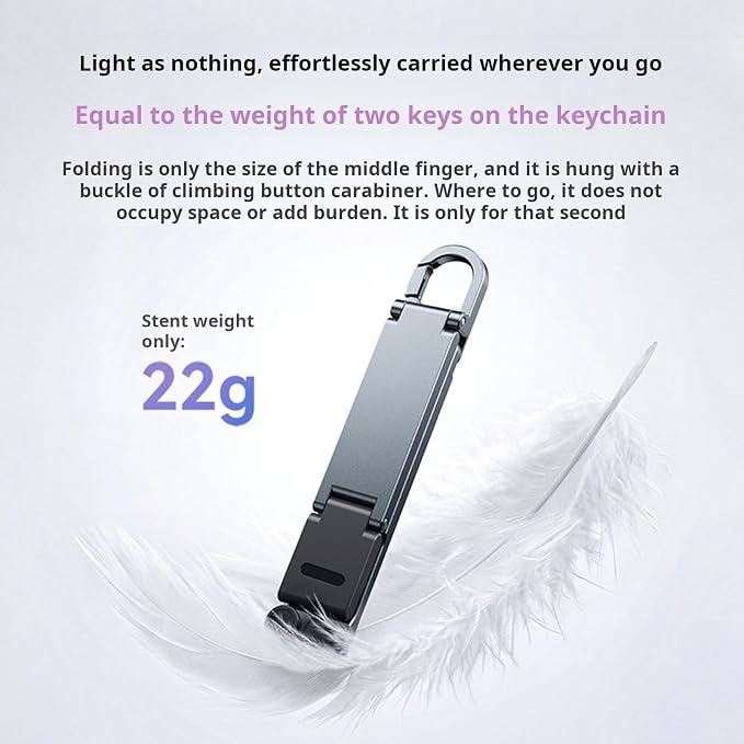Aluminum Keychain Phone Stand Foldable and Portable with Full Rotation for Stable Hands Complimentary Viewing Multi Phone Mount