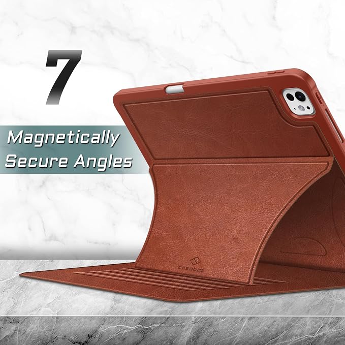 Fintie Magnetic Stand Case for iPad Pro 13-inch (M5) 2025 / (M4) 2024 - Multiple Angles Shockproof Rugged Soft TPU Cover with Pencil Holder Auto Sleep/Wake Black