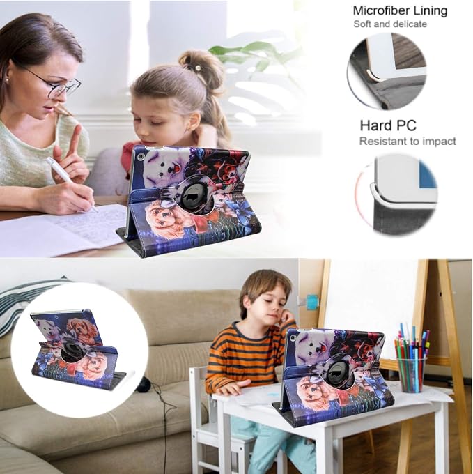 Case for ipad pro 12.9 inch 2nd &amp 1st Generation Old Model 2017/2015 MP6G2LL/A MQDA2LL/A MPLL2LL/A ML0F2LL/A ML3K2LL/A ML0N2LL/A ML0R2LL/A with Rotating Stand Auto Sleep/Wake (Blue)