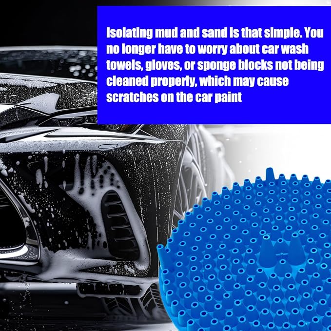 2PCS Car Wash Bucket Grit Trap Insert, 10.2" Vehicle Detailing Washing Filters