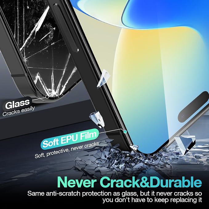 3 Pack Flexible Film Screen Protector for iPhone 12 Pro Max Non-breakable Soft TPU Hydrogel Film for iPhone 12 Pro Max Screen Protector Film (NOT Glass)