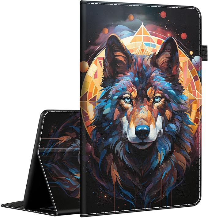 Case for All-New Amazon Fire HD 10 and 10 Plus Tablet (13th/11th Generation 2023/2021 Release) 10.1 - Slim Fit Standing Cover with Auto Sleep/Wake，Wolf