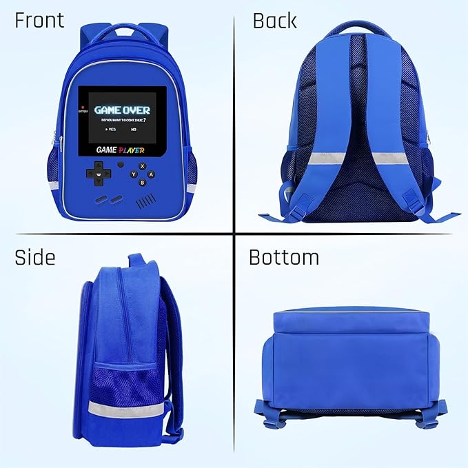Backpack for School Boys,Gamer Boys Backpack for Elementary Middle School,Student Bookbag for Ages 6-18 Kids Children Teens,17″ Video Game Bookbag Travel Back Pack