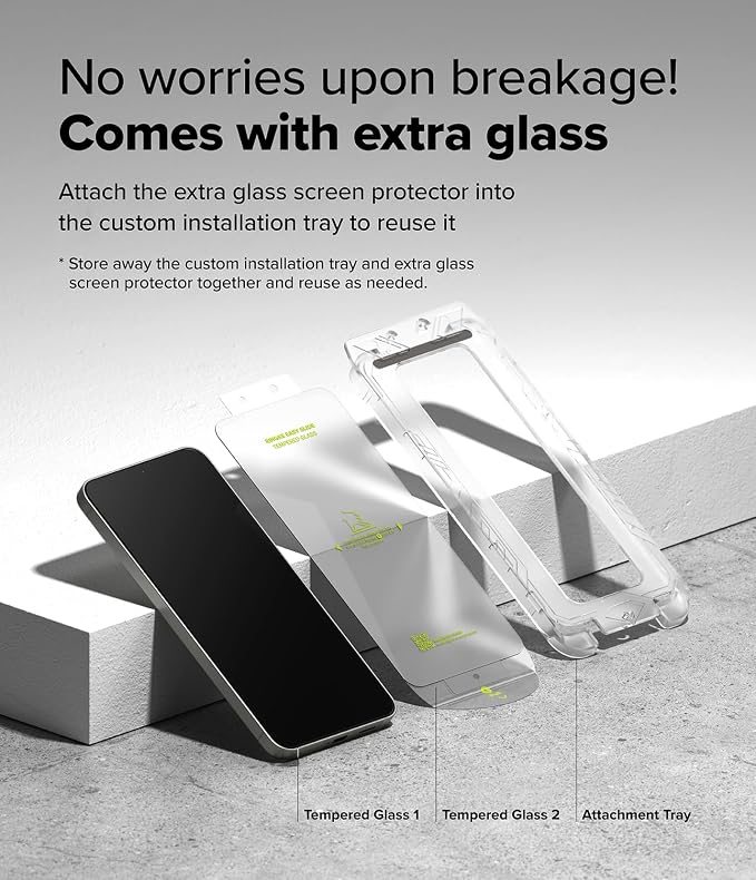 Ringke for Samsung Galaxy A35 5G Screen Protector [Easy Slide 2 Pack] | Easy Installation with Alignment Tool Case Friendly Premium 9H Hardness Tempered Glass