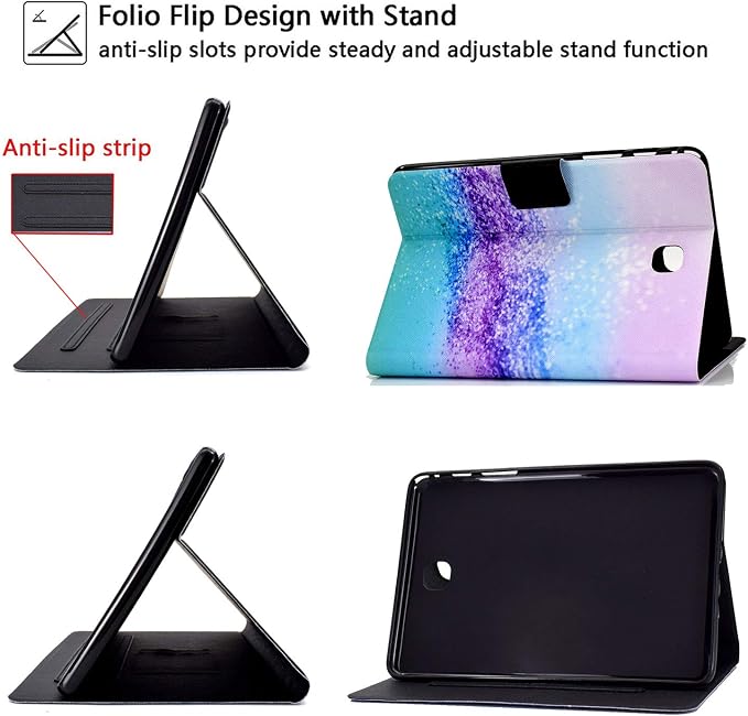 Case for Samsung Galaxy Tab A 8.0 inch Tablet Case 2015 (Model SM-T350/T355/P350/P355) with Pencil Holder [Auto Sleep/Wake] Stand Folio PU Leather Shockproof Cover Magnetic Smart WalletNight