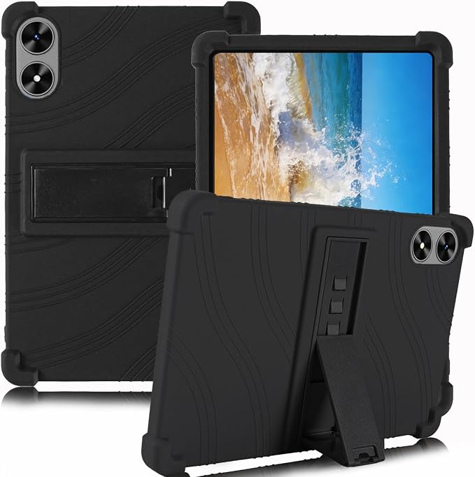 ATOOZ for SHARECLOUD P10_T Tablet Case 10.1 inch 2025Black | Soft Silicone Kids Case for Frameflow P10_A Tablet with PC Stand