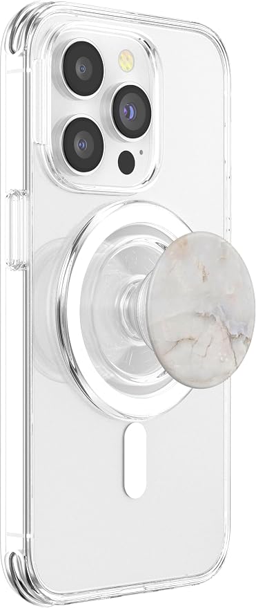 Cream White with Taupe Brown Veins PopSockets Adhesive PopGrip