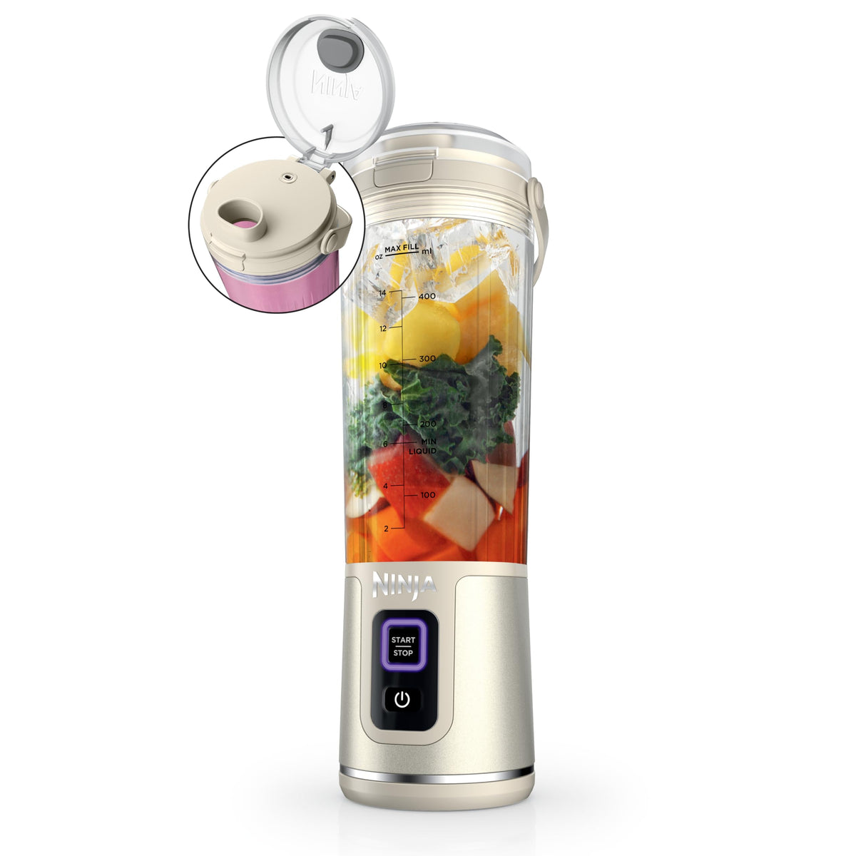 Ninja Blast Portable Blender, Cordless,18oz Vessel, Vanilla Bean, BC151VB