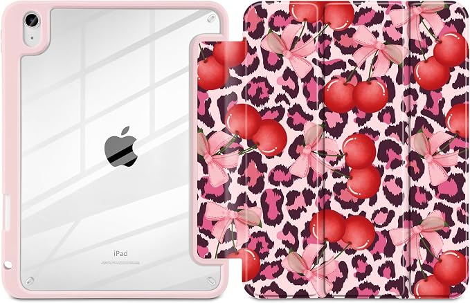 Case for iPad (A16) 11th Generation 11 inch 2025 /iPad 10th Gen 10.9 2022 - Aesthetic Cute Preppy Design Trifold Cover with Soft TPU Bumper Clear Back Auto Sleep/Wake Waves