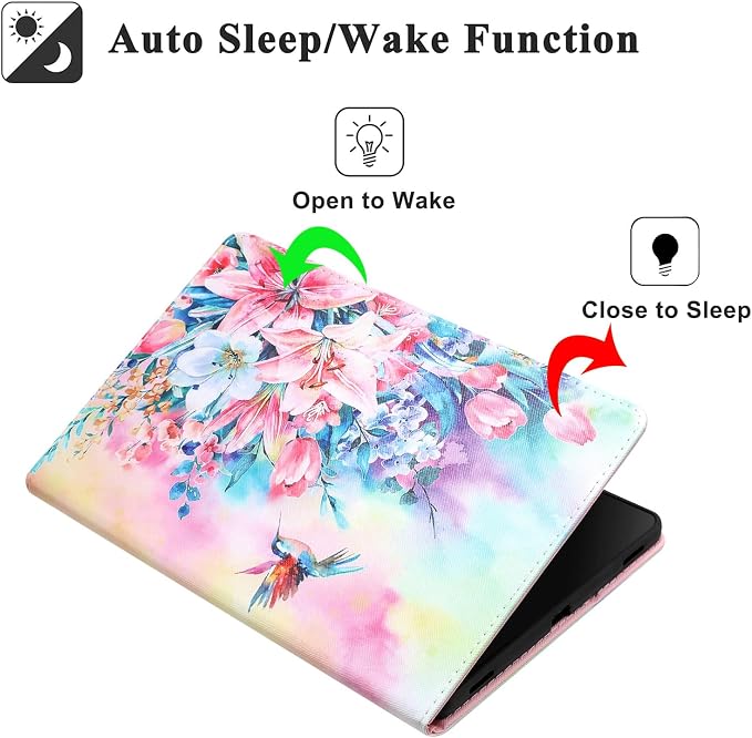 Case for Samsung Galaxy Tab S10 Lite/ S10 FE/ S9 FE 10.9 InchX400/X520/X510 Auto Wake/Sleep Premium PU Leather Folding Stand Cover with Pen Holder &amp Multiple Viewing Angles - Beach