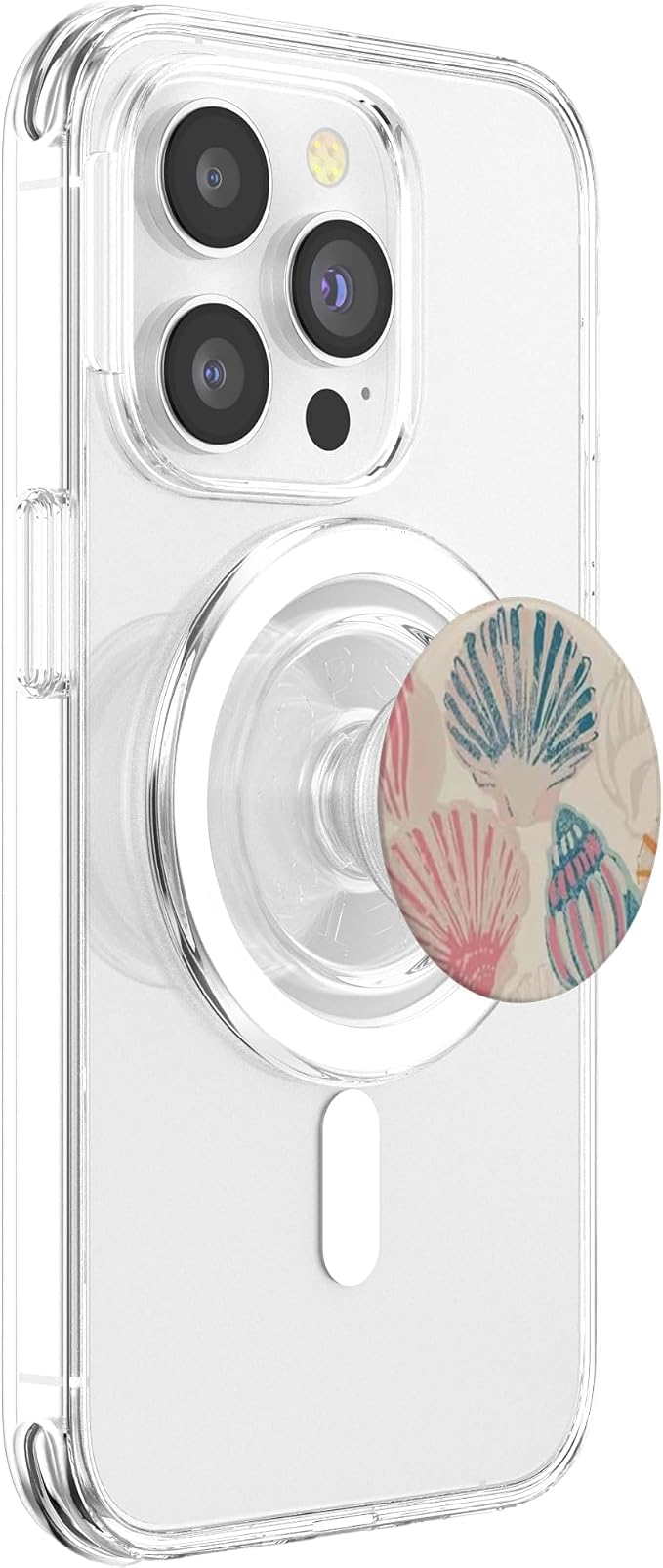 Pink Sea Shell Art PopSockets PopWallet for MagSafe