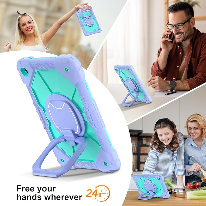 Dteck Case for Samsung Galaxy Tab A 8.0 (2015) Tablet SM-T350/355/357 Case 8 Inch PU Leather Lightweight Folio Case with Card Slots/Stand Features Cute Cartoon Protective Cover Purple Butterfly