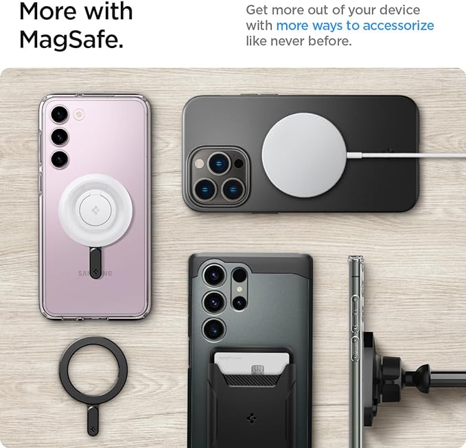 Spigen for MagSafe Ring Plate for Phone Case Wireless Charging Adapter | For iPhone 17/16/15/14/13/12/11 Samsung Galaxy S26/S25/S24/Z Fold/Z Flip 8/7 Google Pixel 10/9 Series &amp More - Black