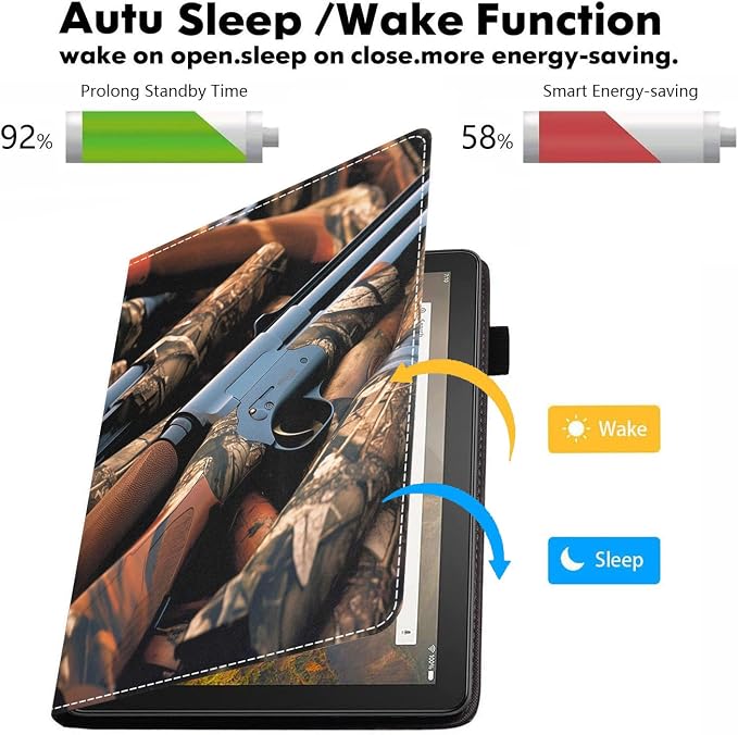 Case for Amazon Kindle Fire HD 10 Tablet 10.1 (9th/7th Generation 2019/2017 Release) - PU Leather Folio Case with Smart Auto Wake/Sleep African American Girl