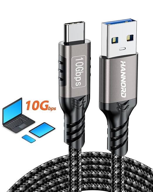 USB-C Cable 10Gbps3.3Ft 2-PackUSB3.2 Gen2 Data Sync Transfer60W 20V 3A Fast ChargerNylon-BraidedAluminum Plugs USB-AtoC Cord for Samsung Galaxy S24/S23Android AutoiPhone 15/15Pro/16/16Pro