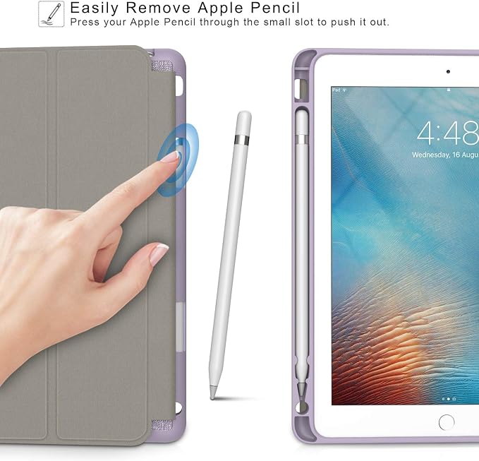 Soke Case Fits for iPad 6th/5th Generation with Pencil Holder - [Full Body Protection + Auto Wake/Sleep] Shockproof Soft TPU Back Cover for Apple iPad 9.7 inch 2018/2017 Black