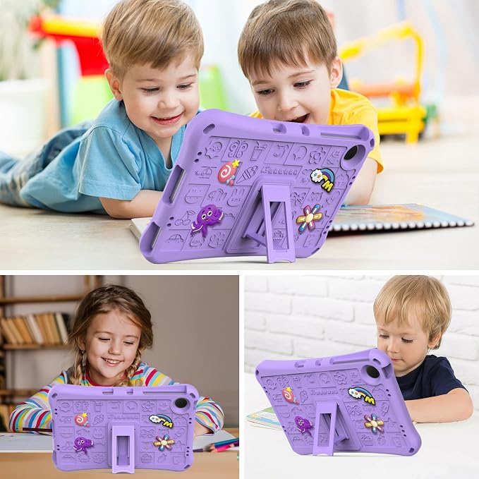 Case for iPad 10.2 Inch 2021/2020/2019/ iPad Pro 10.5 Inch/Air 3rd Gen (2019) Shoulder Strap Kickstand Children Friendly Anti-Scratch Shockproof Case Lightpurple