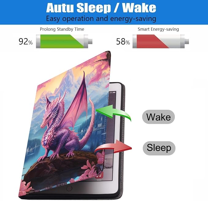 Case for iPad 6th/5th Generation (2018 2017 Model 9.7 Inch) iPad Air 2/Air 1 (9.7 Inch) Slim PU Leather Stand Folio Cover with Auto Wake Sleep African Woman Wolf