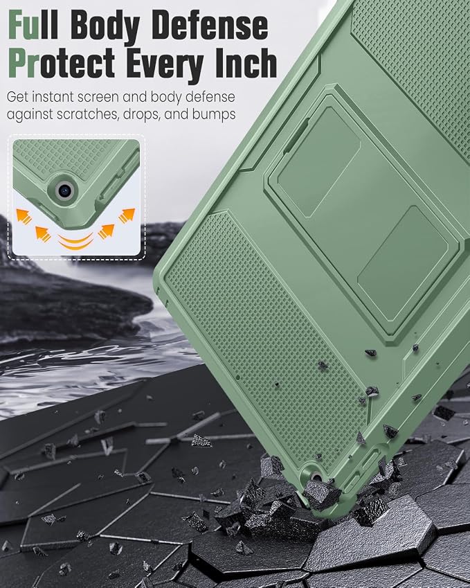 MoKo Shockproof Case Fit 2018/2017 iPad 9.7 6th/5th Generation Black | Heavy Duty Shockproof Full Body Rugged Hybrid Cover with Built-in Screen Protector for Apple iPad 9.7 Inch 2018/2017