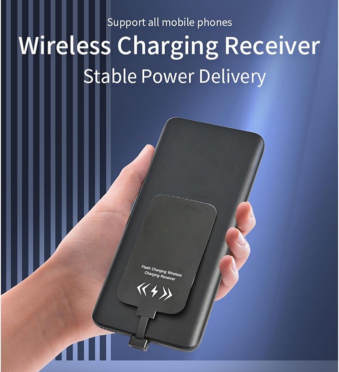 CCYLEZ Wireless Charging Receiver Adapter for USB C Type Ultra Thin Module Enable Wireless Charging on NonWireless Phones 10W Fast Charge 120W Wired QC 2.0 3.0 PD