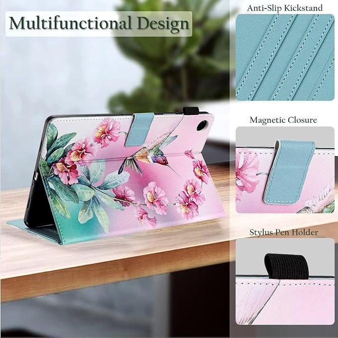 Fancity Case Fits Samsung Galaxy Tab A9/A11 Plus 11” 2025/2023 X210/X216 | Premium PU Leather Cover with Multi-Angles Pencil Holder Smart Wake Sleep for Galaxy Tab A9 A11 Plus X218 Beach