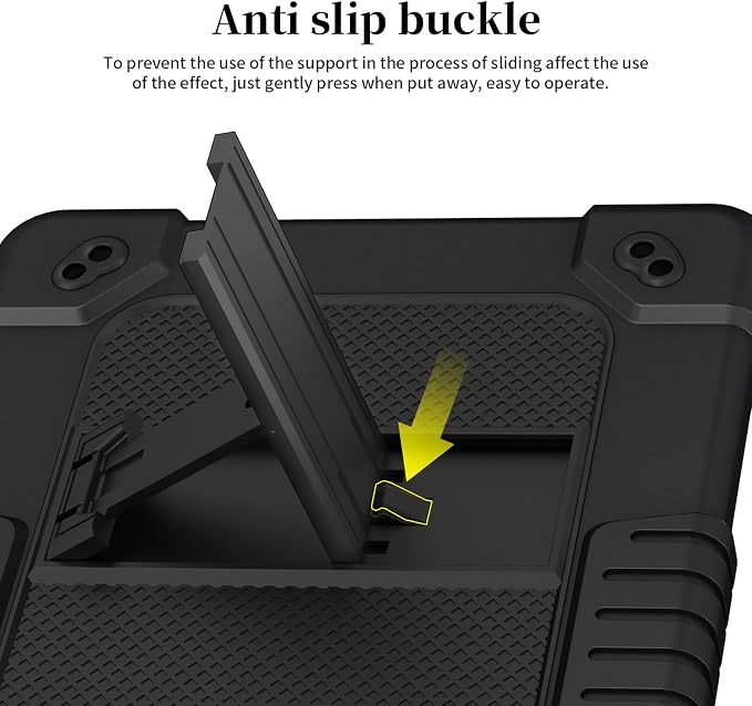 Tablet Case for Lenovo Tab One (TB305FU) 8.7 inch Shockproof Cover | with Tempered Glass Screen Protector &amp Strap &amp Kickstand for Lenovo Tab K9 8.7 inch 2025 (Model: TB305FU) (Black+2Pcs)