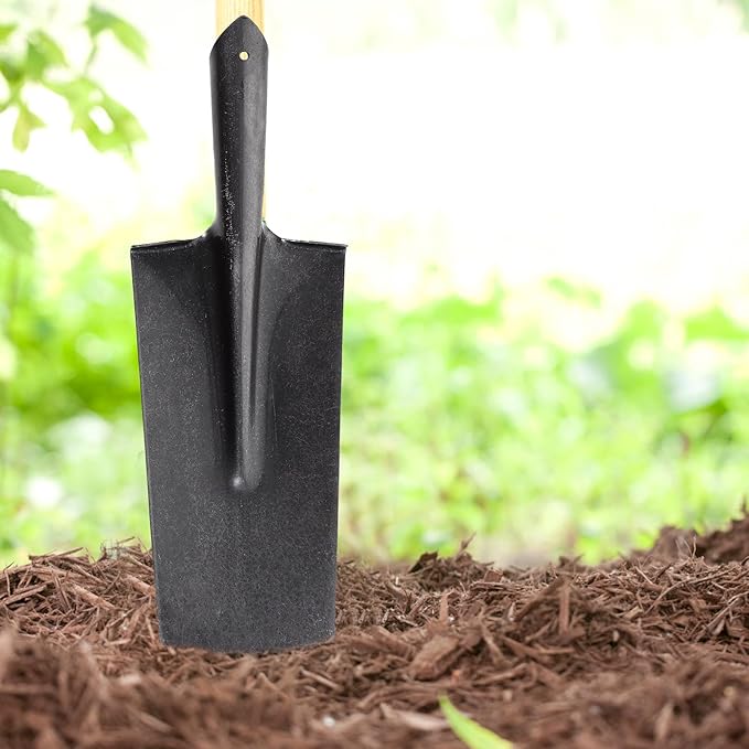 ARTIBETTER Heavy-Duty Manganese Steel Garden Shovel with Narrow Pointed Tip for Digging and Transplanting Trees, Thickened Metal Spade Tool for Lawn and Gardening Use