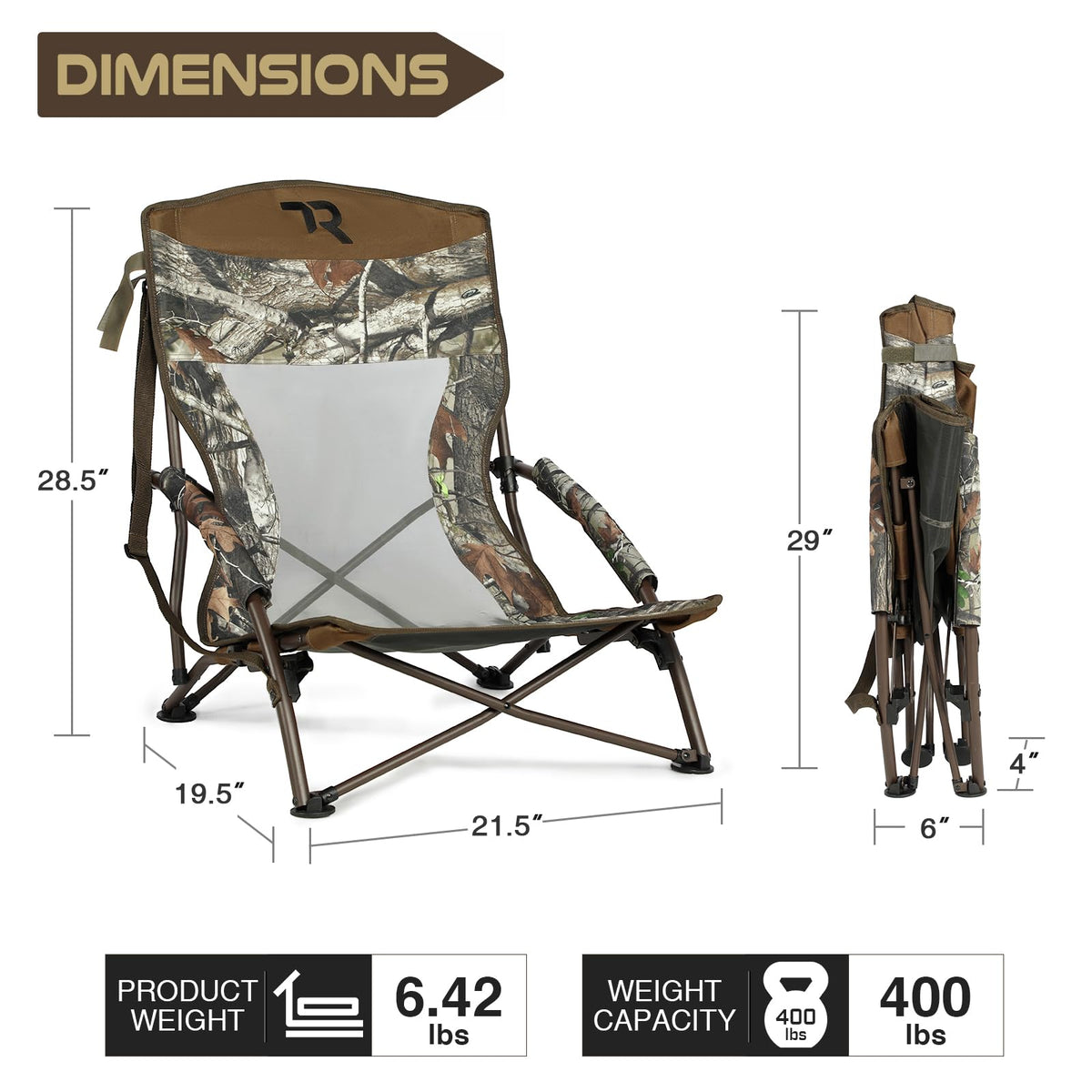 TR Low Camping Chair,Turkey Chairs for Hunting Lightweight Heavy Duty