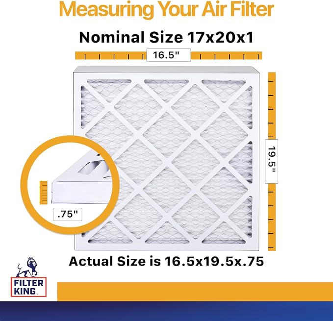 Filter King 17x20x1 Air Filter | 4-PACK | MERV 13 HVAC Pleated A/C Furnace