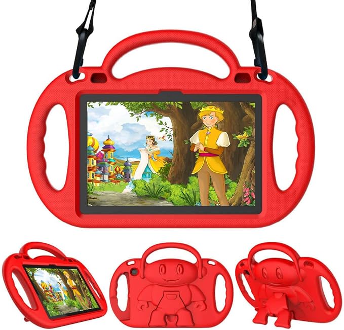 Kid-Proof Case for 8 Inch Tablet(12th/10th Generation 2024/2022/2020 Release) - Durable Shockproof Protective Cover with Shoulder Strap for 8 Plus Tablet Not for iPad Samsung Tablet Black