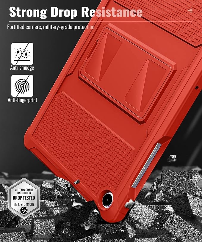 MoKo Shockproof Case Fit Samsung Galaxy Tab A11+ Plus/ A9+ 11 Inch | Full Body Rugged Stand Back Cover with Built-in Screen Protector for Galaxy Tab A11+/ A9+ Tablet Light Gray